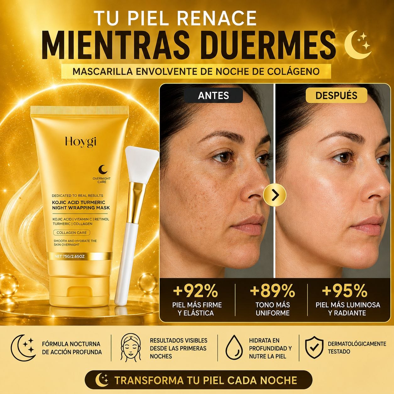 Hoygi Mascarilla de Noche 75g Trabaja Mientras Duermes