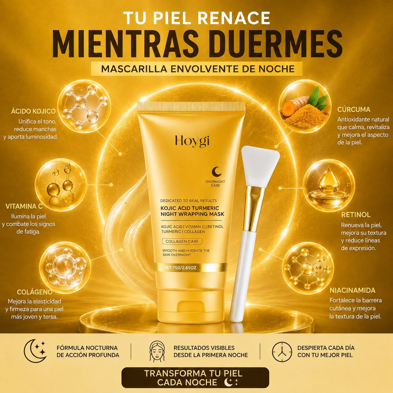 Hoygi Mascarilla de Noche 75g Trabaja Mientras Duermes