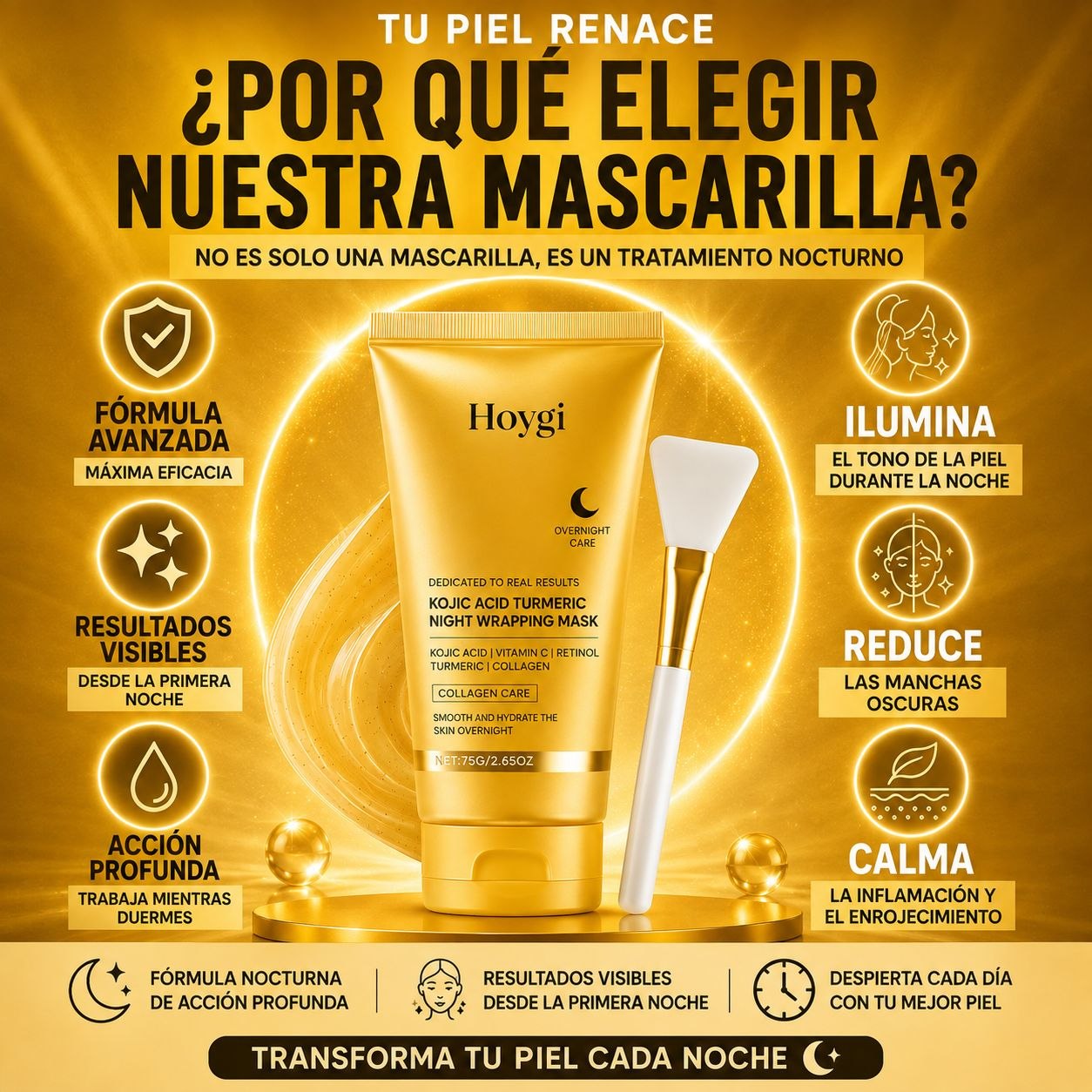 Hoygi Mascarilla de Noche 75g Trabaja Mientras Duermes