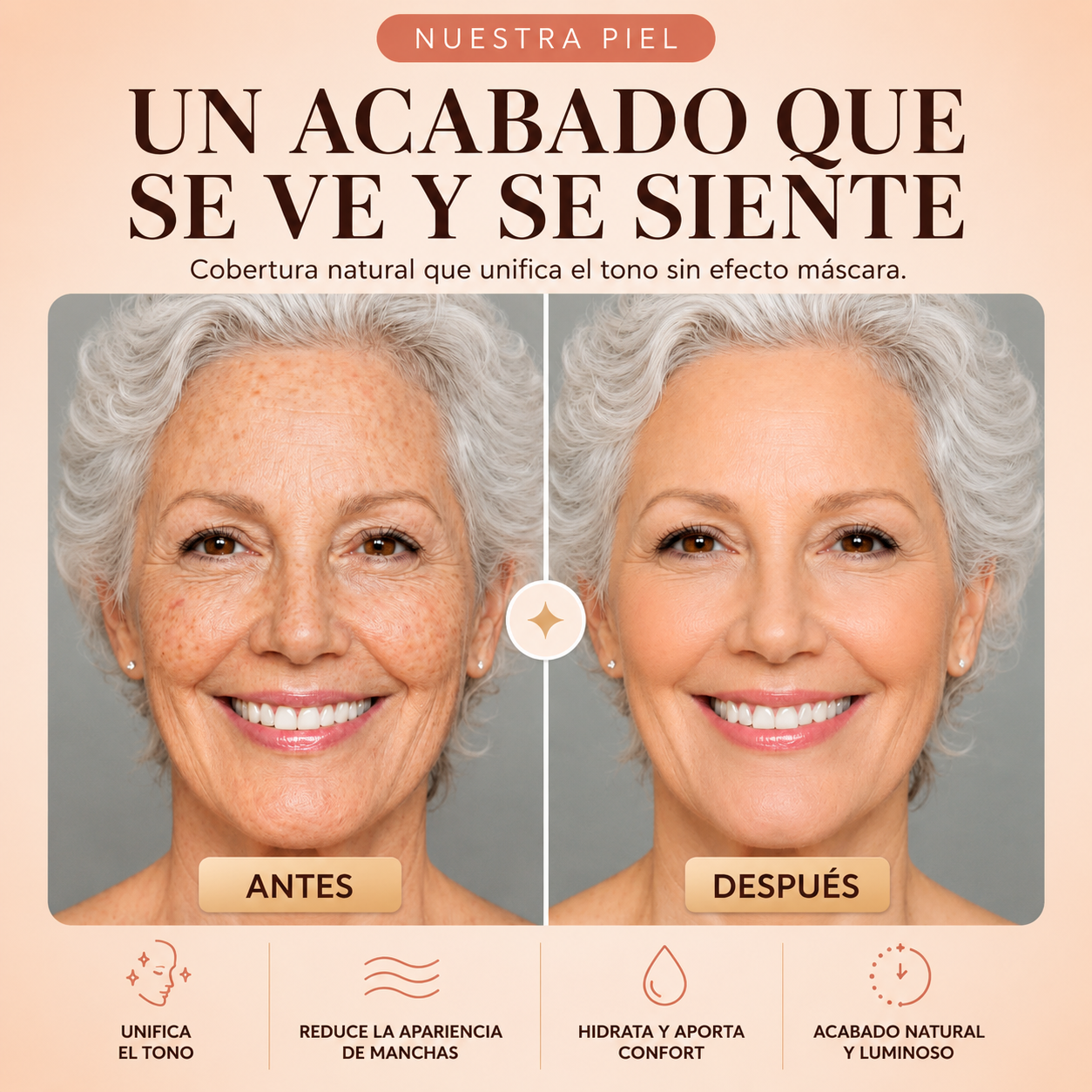 Base de Maquillaje 4 en 1 SPF50+ Larga Duración Waterproof