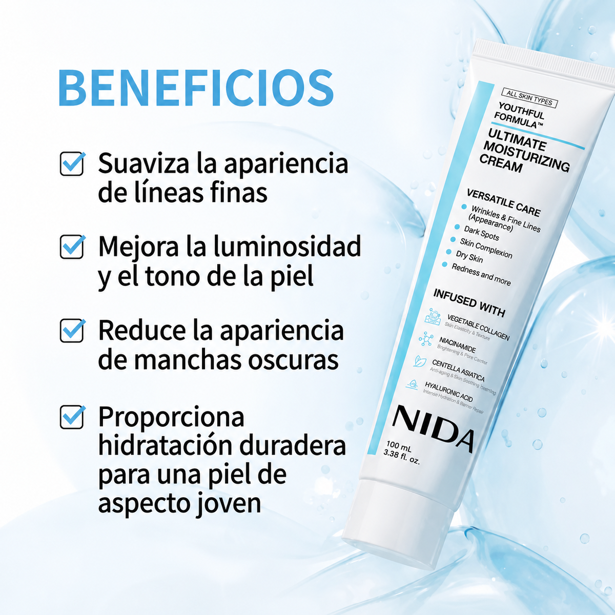 Crema Hidratante NIDA Nutrición Profunda y Piel Radiante