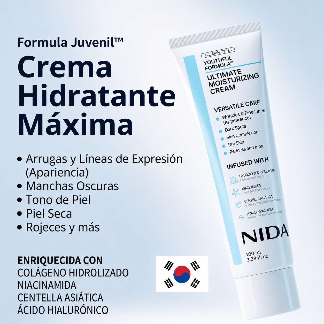 Crema Hidratante NIDA Nutrición Profunda y Piel Radiante