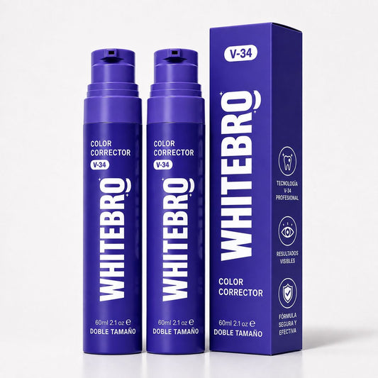Blanqueador Dental V34 Whitebro – Neutralizador de Amarillo Instantáneo. 60ML