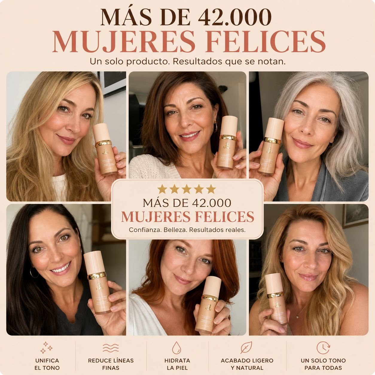 Base de Maquillaje 4 en 1 SPF50+ Larga Duración Waterproof