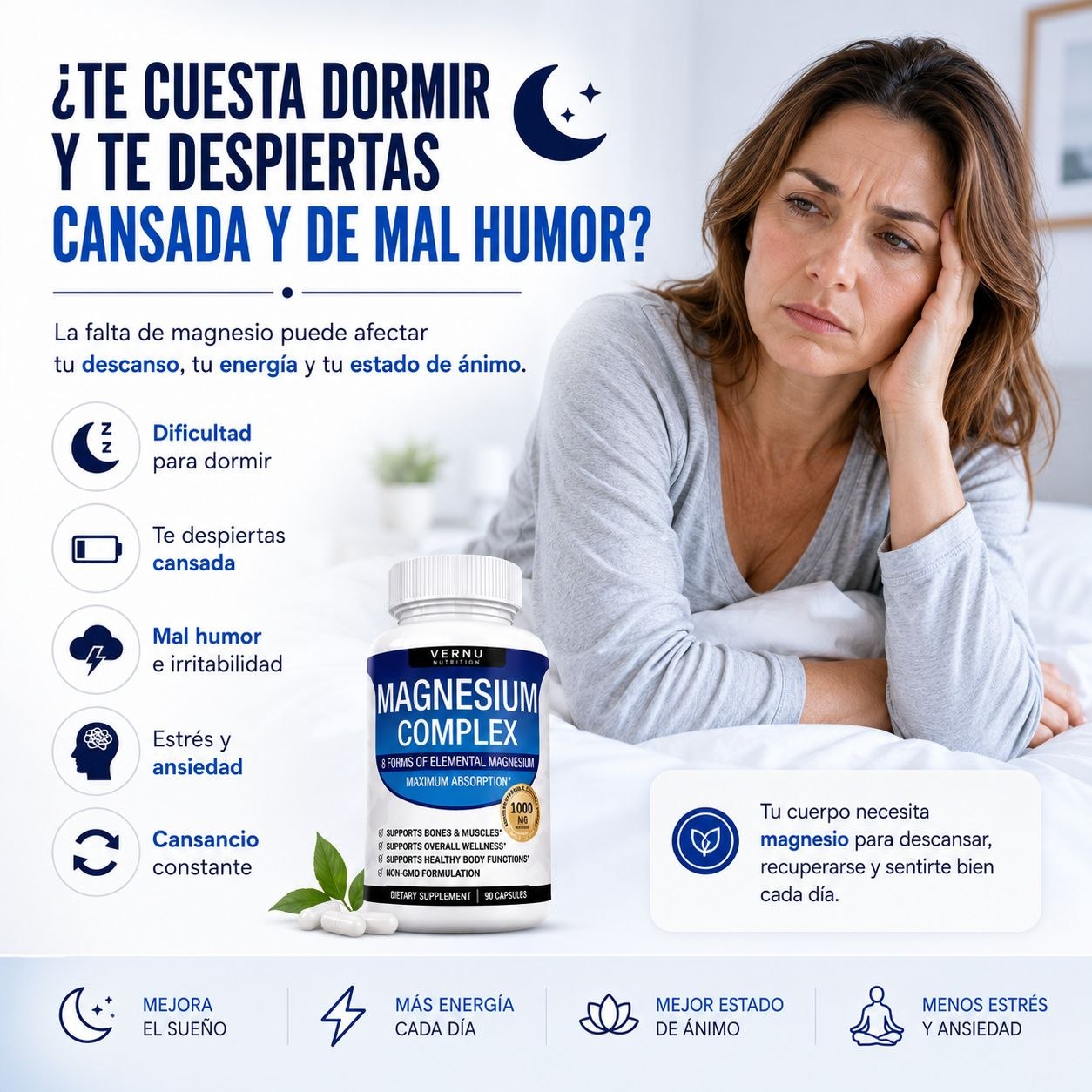 Magnesium Complex 8 en 1 Renueva y Siente tu Energía  1000mg