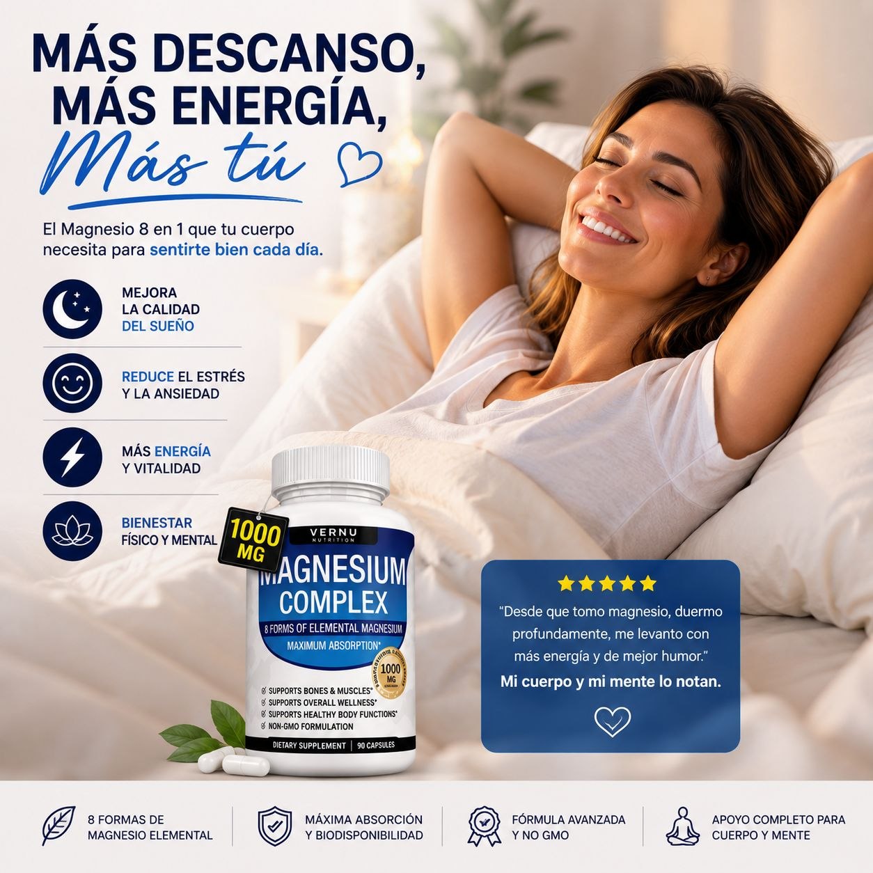 Magnesium Complex 8 en 1 Renueva y Siente tu Energía  1000mg