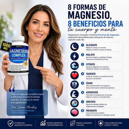 Magnesium Complex 8 en 1 Renueva y Siente tu Energía  1000mg