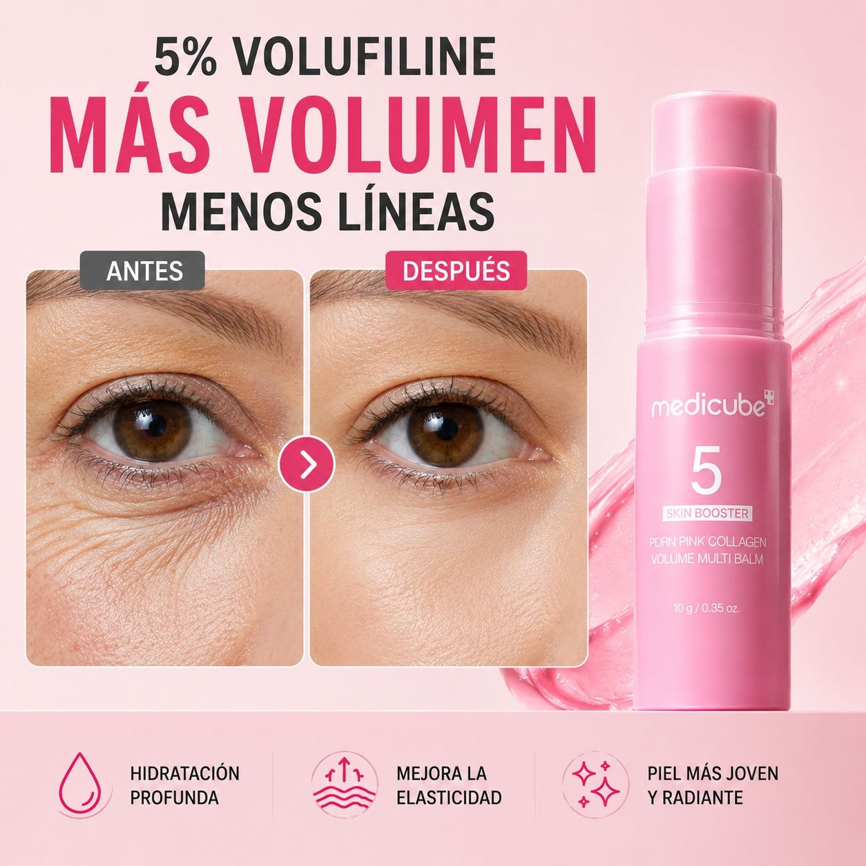Stick Coreano Medicube 5% Que Rellena, Reafirma y Devuelve Volumen a Tu Piel | Ahora 2X1